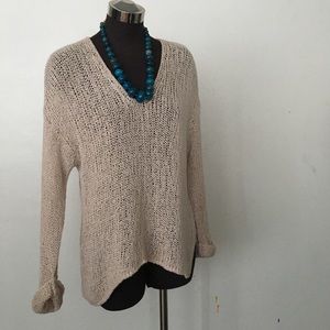 Helmut Open Knit Asymmetric Summer Sweater Top EUC